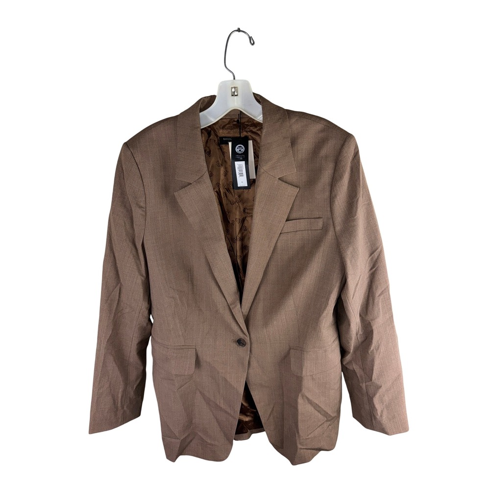 Banana Republic Fabbrica Alta Brown Wool Blend Blazer Jacket Italian Fabric 12
